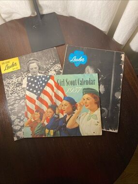 Girl Scout Calendar 1957 Vintage Magazine Lot - Patriotic Cover